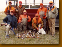 Hunting party with limit of pheasants.